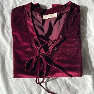 Red Velvet T Shirt Dress